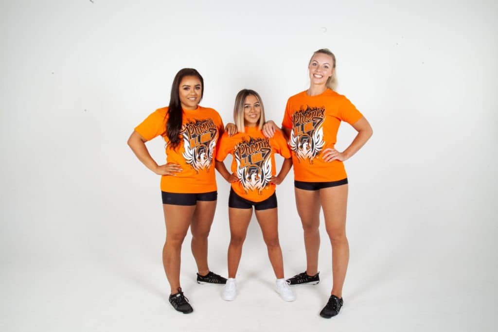 Screen printing on orange t-shirt