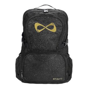 Black Sparkle Backpack - Gold Logo
