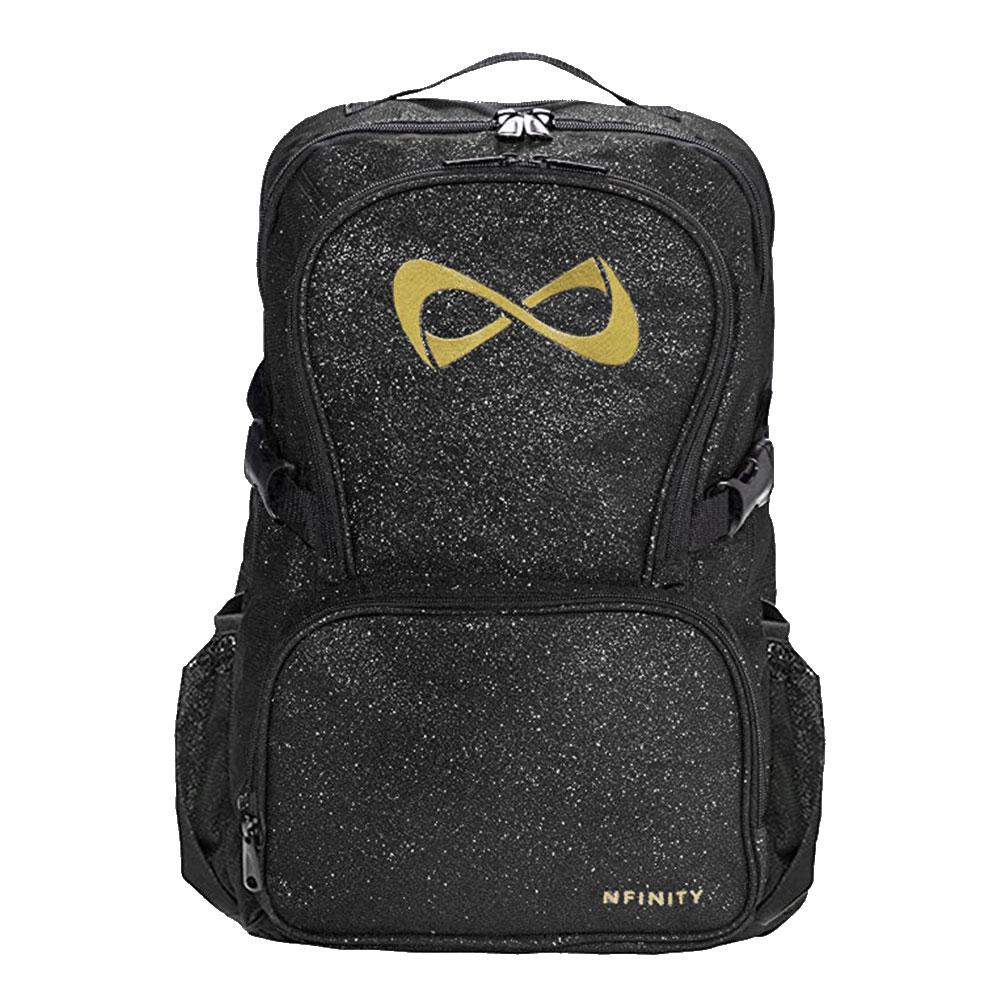 Black Sparkle Backpack - Gold Logo