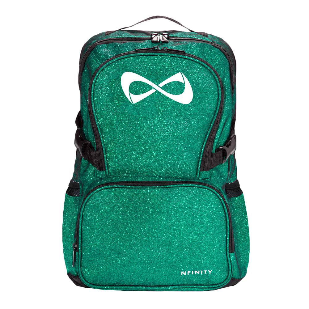 Kelly Green Sparkle Backpack - White Logo