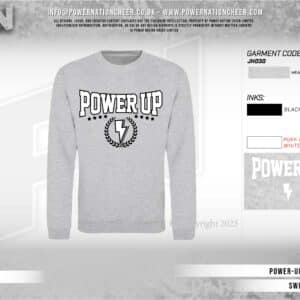 Power Up Grey Puff Print Sweatshirt