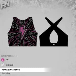 Power Up Rhinestone Bolt Sports Bra